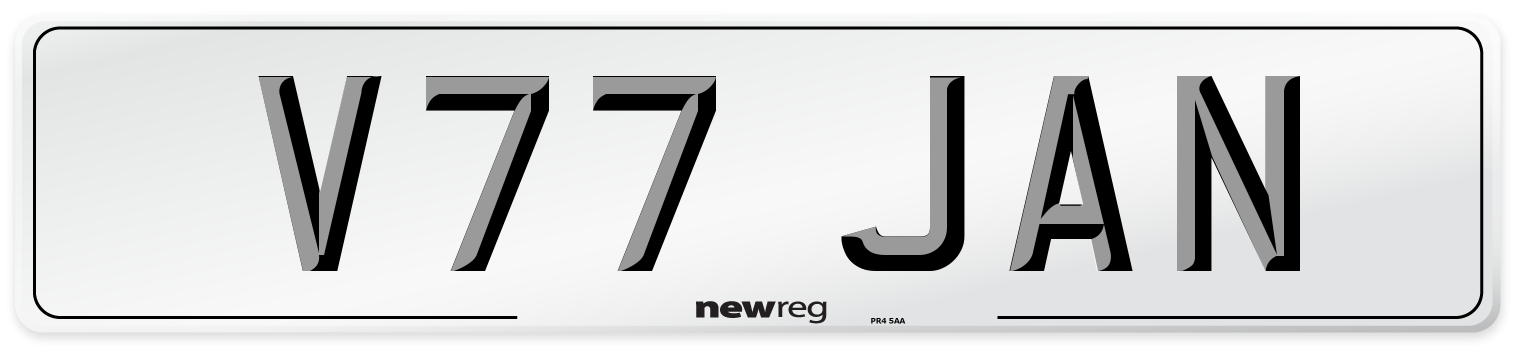 V77 JAN Number Plate from New Reg